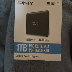 1tb Portable Ssd (PNY Pro Elite V2) USB 3.2 Gen2x1 Type C