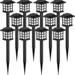 12 pack led solar outdoor lights, new