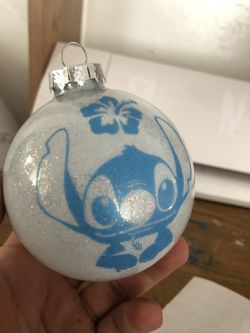 Custom Stitch Glitter Ornament