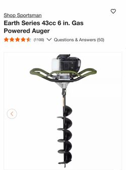 Sportsman Auger, Earth series 43cc 6in. Gas power