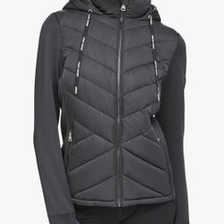 Tommy Hilfiger Women's Silicone Patch Hooded Hybrid Jacket Size M