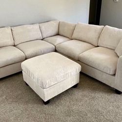Sectional Sofa Set With Ottoman 