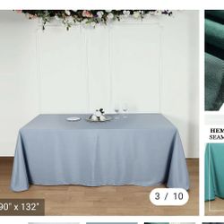 8 table cloths 6ft tables light blue
