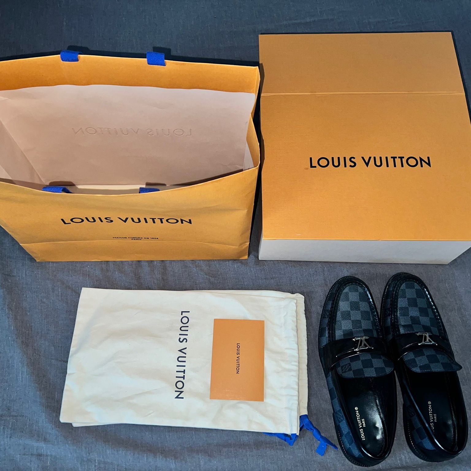 Louis Vuitton® Major Loafer Graphite. Size 10.0