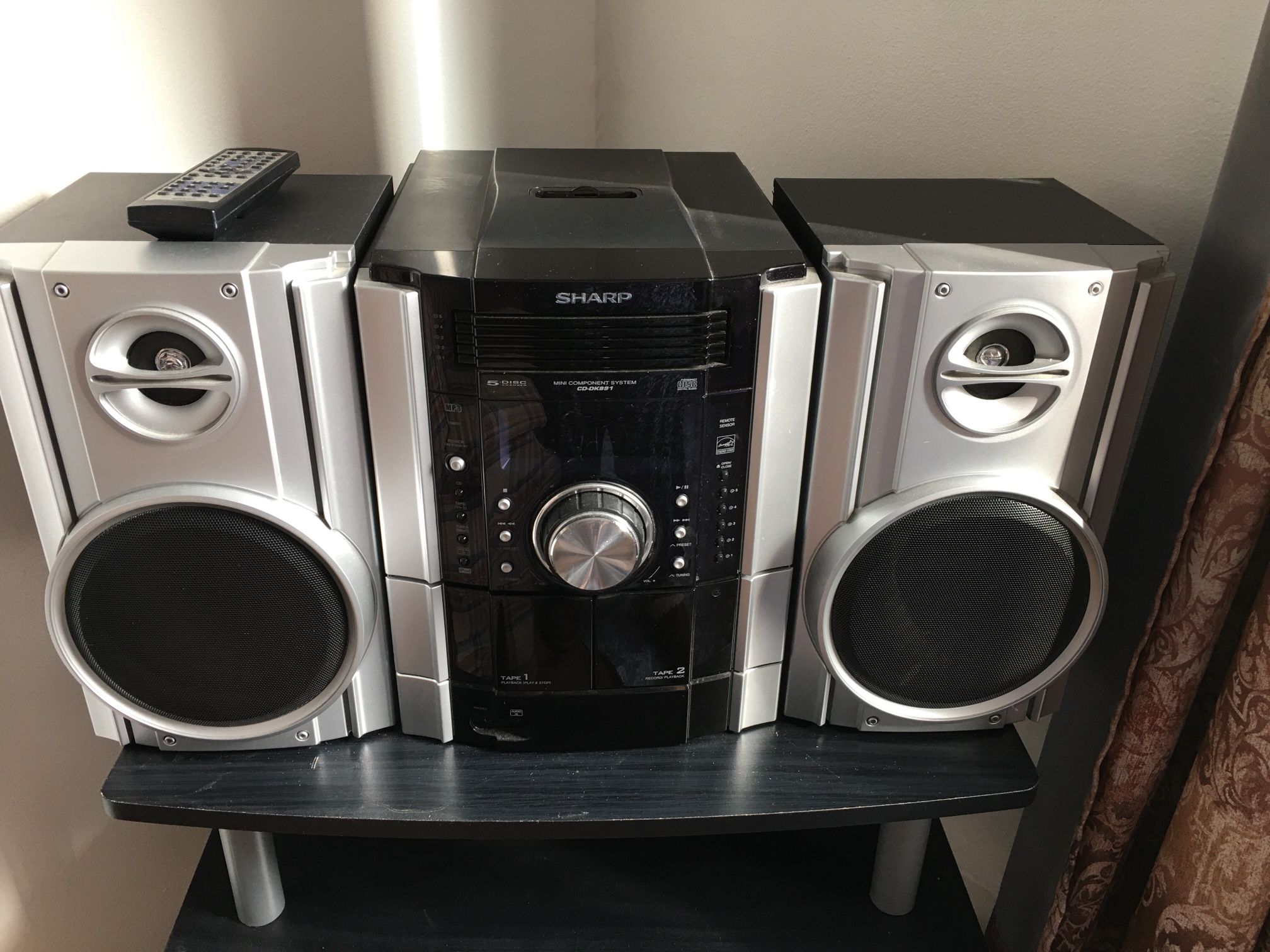 Sharp Stero With 5CD Player, radio And 2 cassette Player, iPod Charge Attached $85or best offer