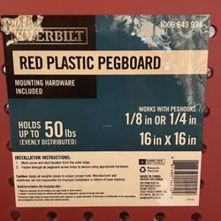 10 (16 In. H X 16 In) W Plastic Pegboard in Red (50 Lbs.)