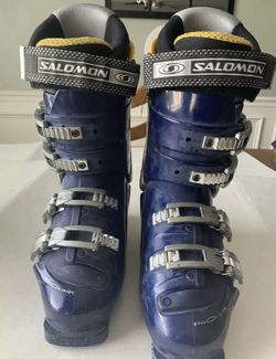 SALOMON ProLink Axe Technology Ski Boots Size US 9 27.0 Performance 8.0 Blue (Very good condition)