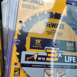 3 DeWalt Construction And 4 Framing 10" 24t Circular Saw Blades