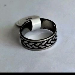 TITANIUM FOREVER WEAR SILVER UNISEX NEW SIZE  8 ETERNITY BAND RING