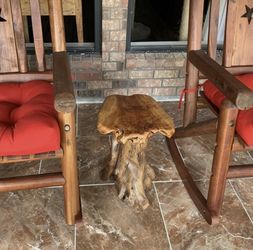 Rustic Cedar Root Flower Stand Stool - 19.5" H Tree Stump Side Table Handcrafted