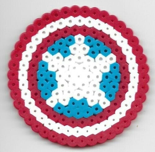 Captain America Shield Perler Bead Pixel Art