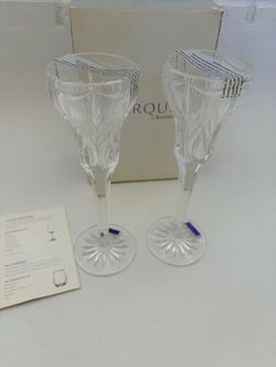 Pair Of Marquis By Waterford Crystal Canterbury Candlestick Holders NEW IN BOX