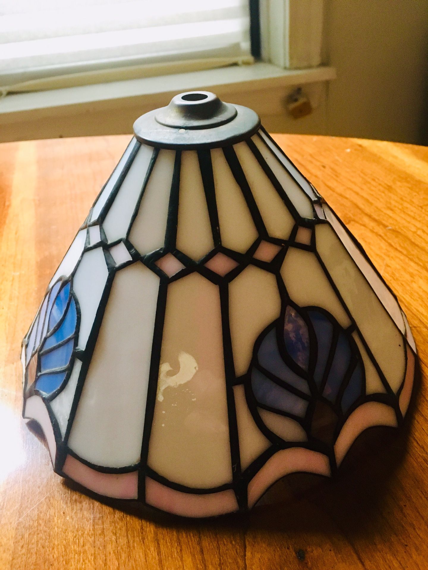 ANTIQUE- stain glass lampshade