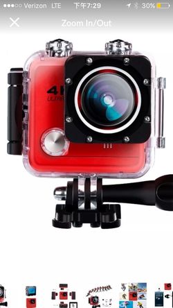 Sport Camera Sport Video 1080P HD WIFI Action Camera 16MP Waterproof Camcorder Underwater 30M Cam with 170 Wide Angle Rechargeable Battery DV Red