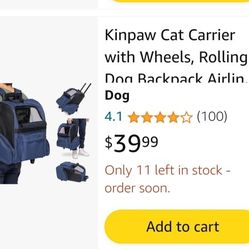 Rolling Backpack Pet Carrier