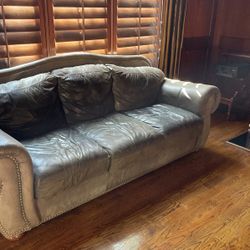 Green Faux Leather Nailhead Sofa -$600 Reduced To $500