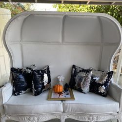 Beautiful White Dome Loveseat 