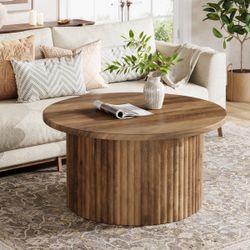 31.5" Coffee Table, Farmhouse Circle Center Table Side Table