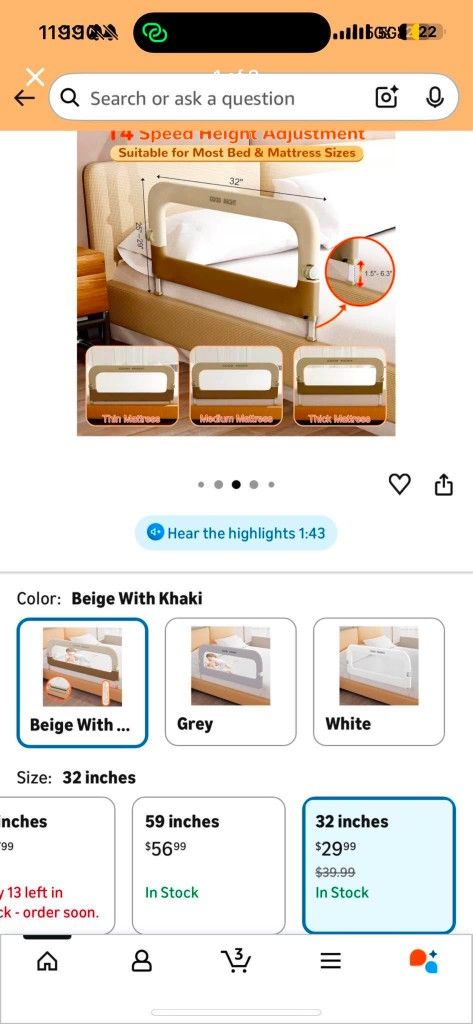Baby Bedside Bassinet Sleeper ( Like New )