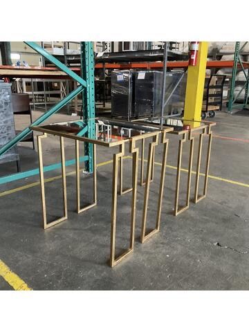 Gold Frame Glass Top Nesting Tables $25