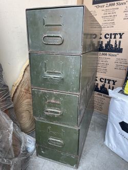 Vintage Military Metal Storage/Cabinet File Drawers