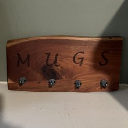 Wood Mug Rack 
