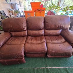 Leather Couch with Reclinable Seats