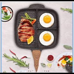 3-in-1 Nonstick Breakfast Pan – Maifan Stone Steak & Egg Frying Pan