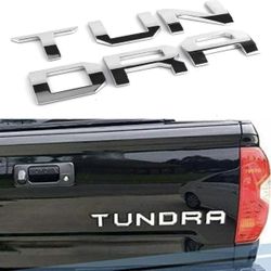 Tailgate Insert Letters for 2014-2021 Tundra model Emblem Decal Chrome Silver