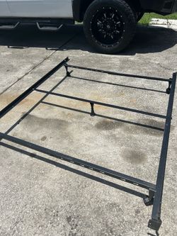 Queen size iron adjustable bedframe on wheels