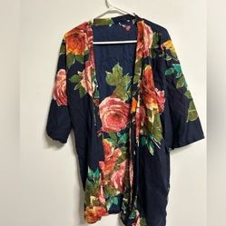 Blue &amp; Floral  Robe
