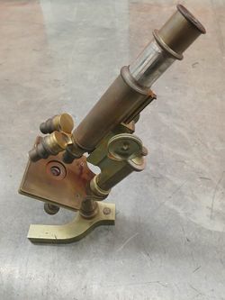 Antique 1899 Brass Microscope Arthur H Thomas Bausch & Lomb