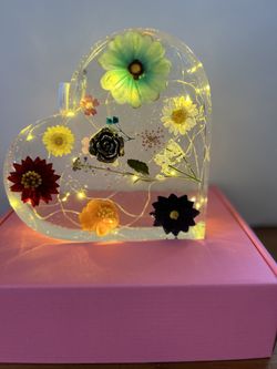 Heart Shape Resin With Inside Lights.
