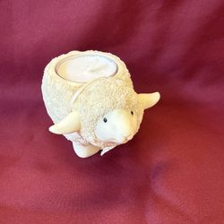 Collectible Ceramic Lamb Tea Light Holder From the Department 56 Snowbabies Collection