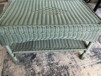 2 Tier Vintage wicker coffee/ accent table