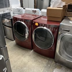 KENMORE WASHER AND GAS DRYER RED