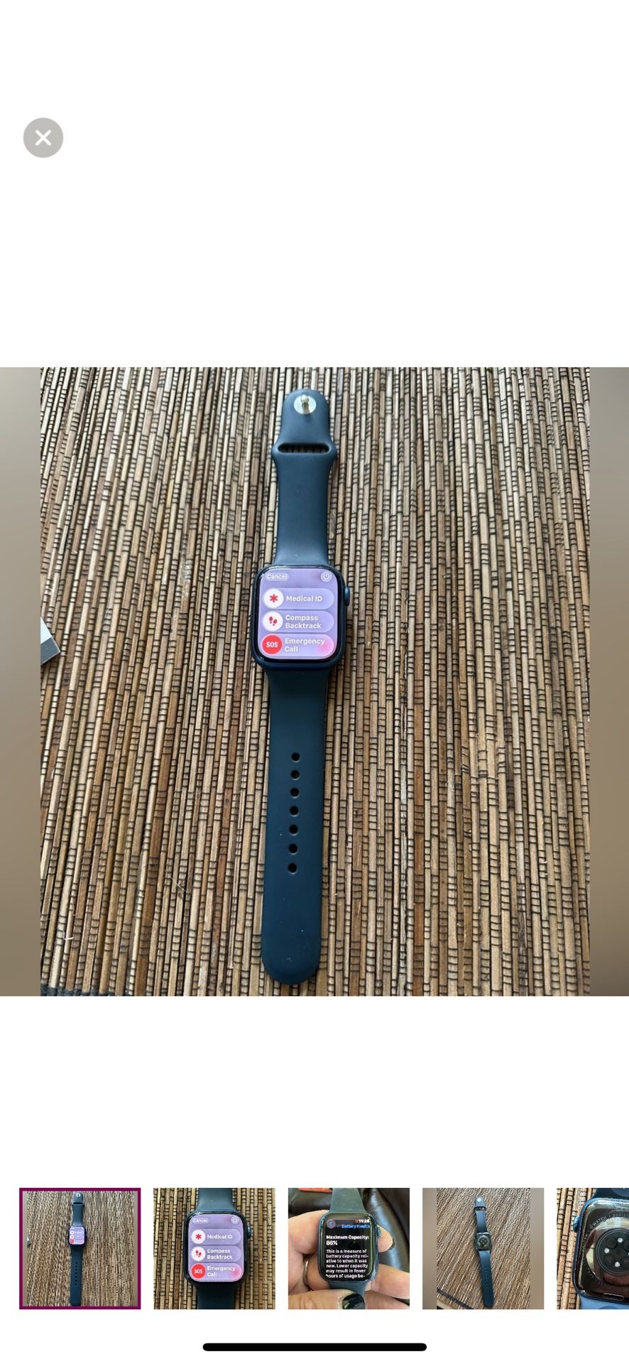 Apple 7 Watch 45mm Blue With Blue Band 86% Battery Life