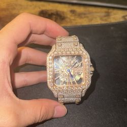 Moissanite vvs iced out watch.