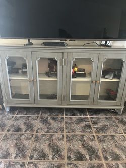 Vintage Grey Entertainment Stand