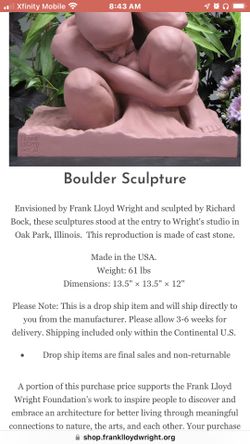 The Boulder Statue Frank Loyd Wright