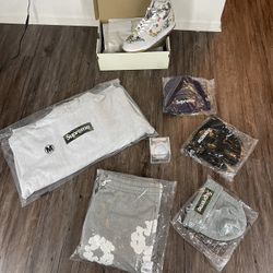 Supreme Box Logo Hoodie Denim Tears Sweatpants Medium