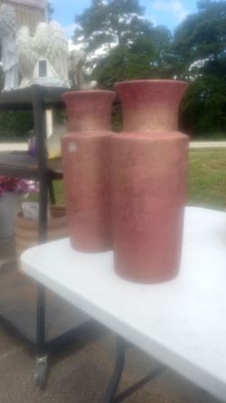 New terracotta glazed floor vases thick and elegant made in Portugal