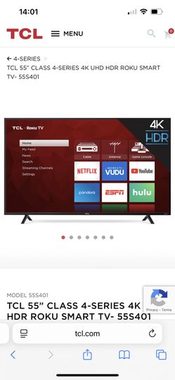 TCL 55" CLASS 4-SERIES 4K UHD HDR ROKU SMART TV- 55S401