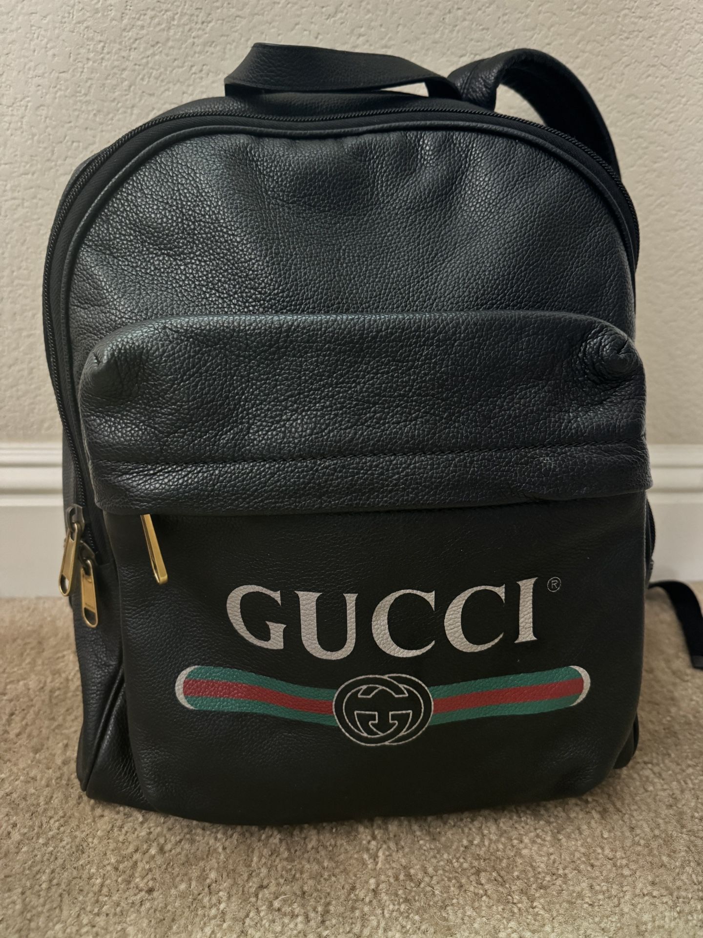 Gucci Leather Backpack - Authentic 