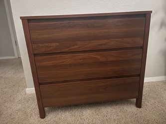 3-Drawer Walnut Finish Dresser