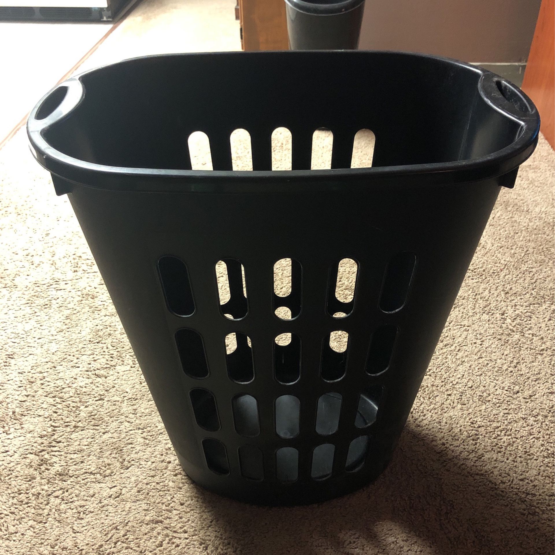 Black laundry basket And Trash Can