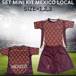 Unbranded Mexico Home Soccer Team Uniform Burgundy Size S/M/L/XL