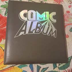 10 comic books in binder