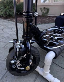 Custom Black Kick Scooter with Large Wheels