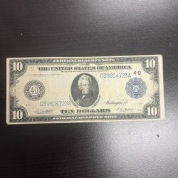 1914 $10 Silver Certificate  Large U.S. Currency